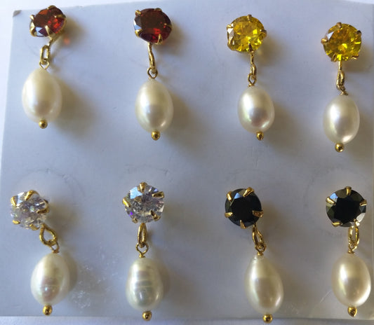 Multi Stone Beautiful Pearl Drops